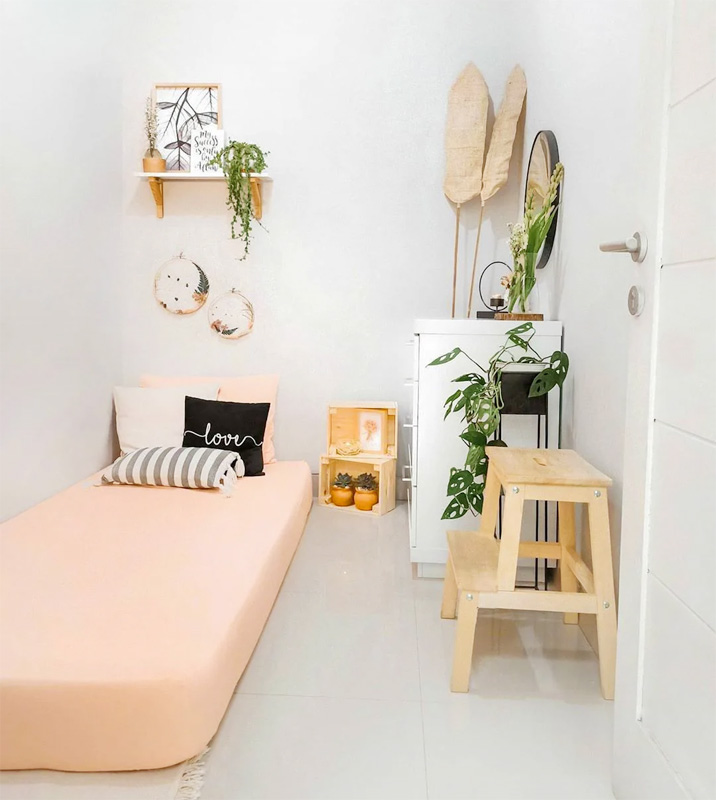 Decor nhẹ nh&agrave;ng cho ph&ograve;ng ngủ nhỏ
