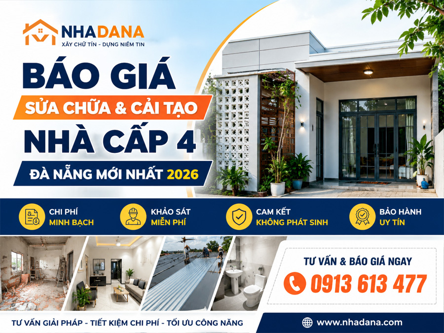 Báo Giá Sửa Chữa Và Cải Tạo Nhà Cấp 4 Đà Nẵng Mới Nhất