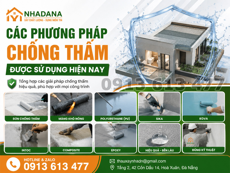 Các Phương Pháp Chống Thấm Được Sử Dụng Hiện Nay