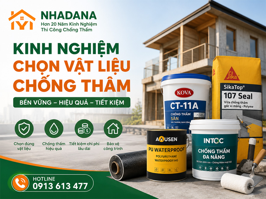Kinh Nghiệm Chọn Vật Liệu Chống Thấm Hiệu Quả, Phù Hợp Từng Công Trình