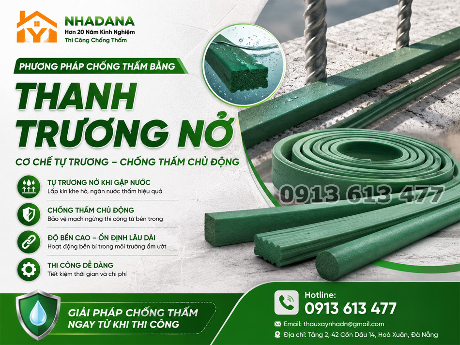 Phương Pháp Chống Thấm Bằng Thanh Trương Nở Là Gì? Cơ Chế Hoạt Động Và Khi Nào Nên Sử Dụng