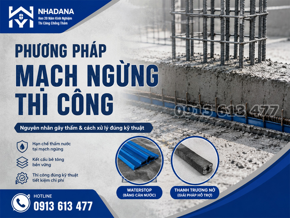 Phương Pháp Xử Lý Mạch Ngừng Thi Công: Nguyên Nhân Gây Thấm Và Kinh Nghiệm Thi Công Thực Tế