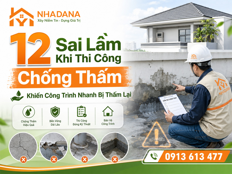 12 Sai Lầm Khi Thi Công Chống Thấm Khiến Công Trình Nhanh Bị Thấm Lại