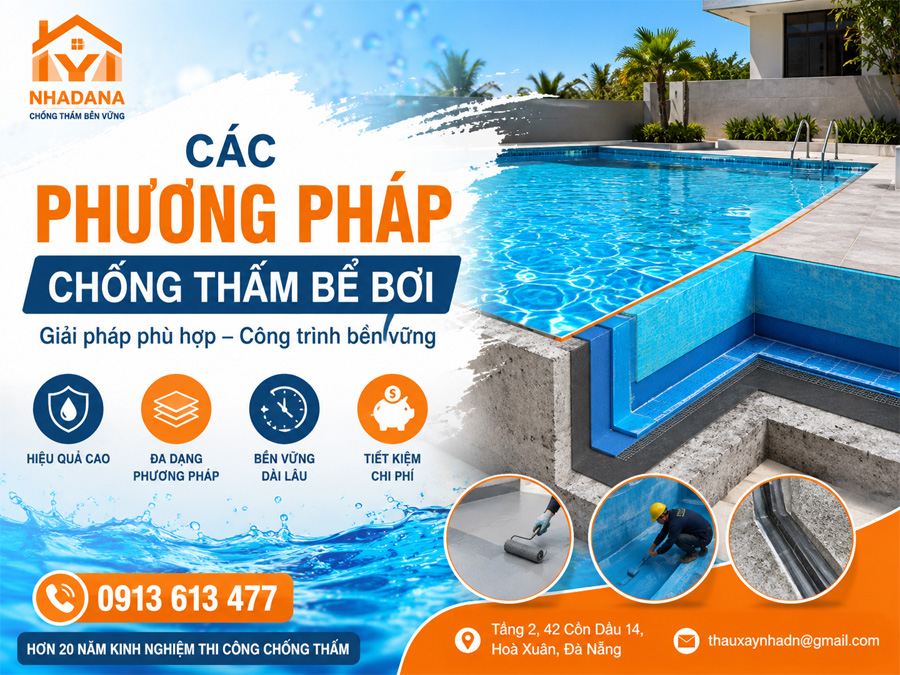 Các Phương Pháp Chống Thấm Bể Bơi Phổ Biến Hiện Nay