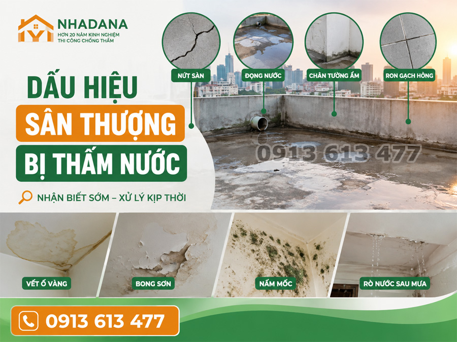 Dấu Hiệu Sân Thượng Bị Thấm Nước: Cách Nhận Biết Sớm Trước Khi Hư Hỏng Nặng