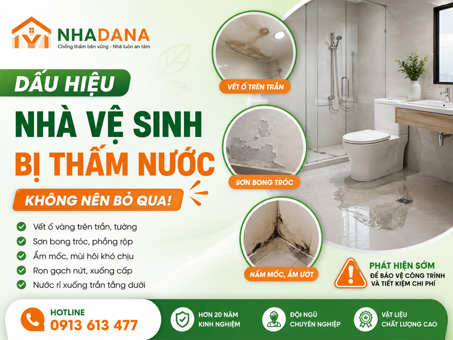 Dấu Hiệu Nhà Vệ Sinh Bị Thấm Nước Không Nên Bỏ Qua