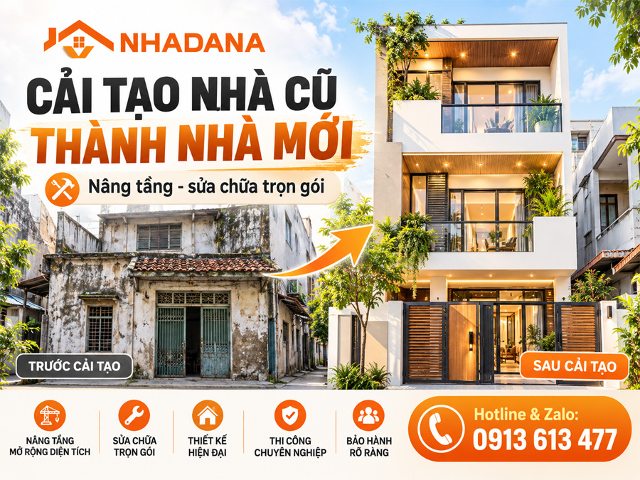 Cải Tạo Nhà Cũ Thành Nhà Mới Tại Đà Nẵng – Nâng Tầng, Sửa Chữa Trọn Gói